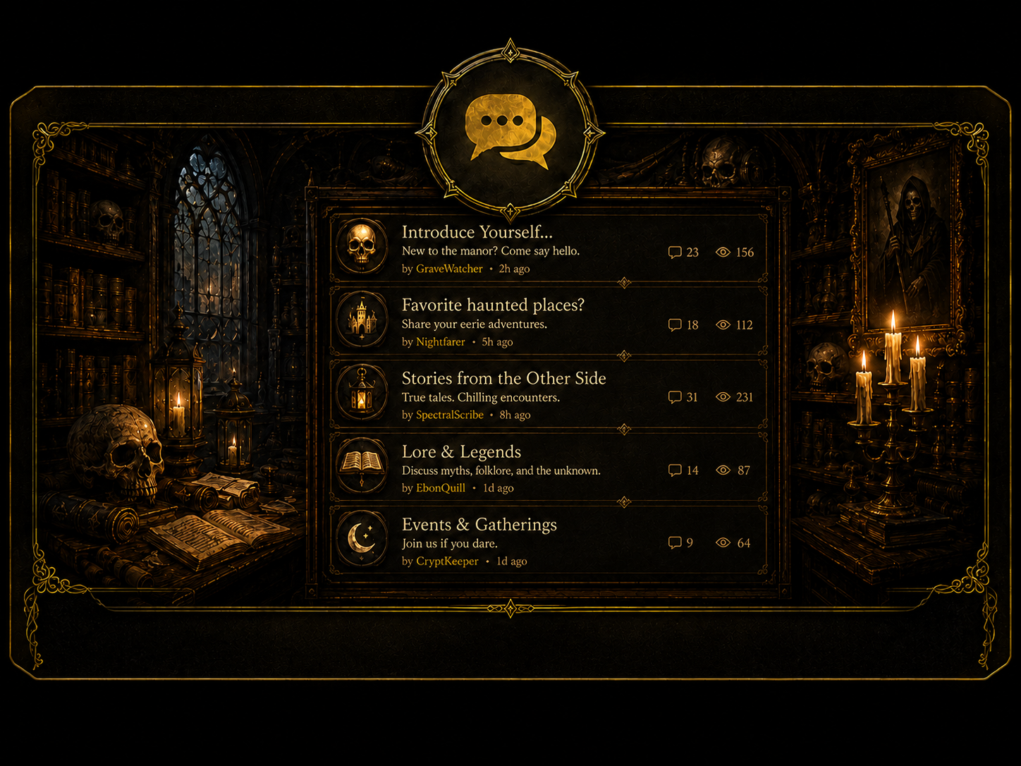 Candlelit gothic Open Forum